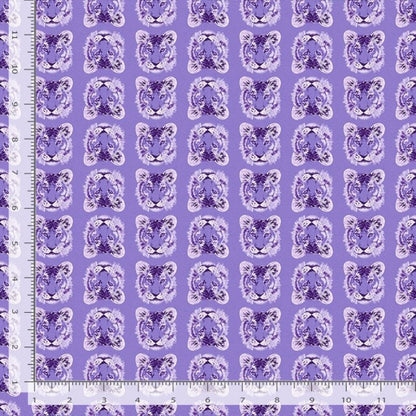 Tela de Algodón Tigre Violeta