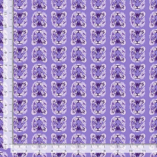 Tela de Algodón Tigre Violeta