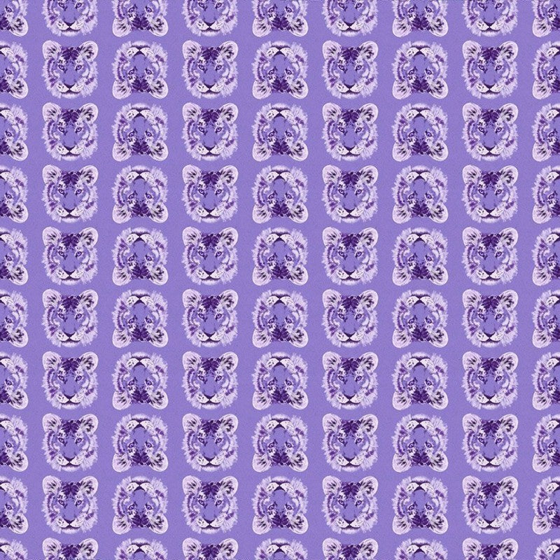 Tela de Algodón Tigre Violeta
