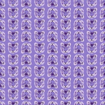 Tela de Algodón Tigre Violeta