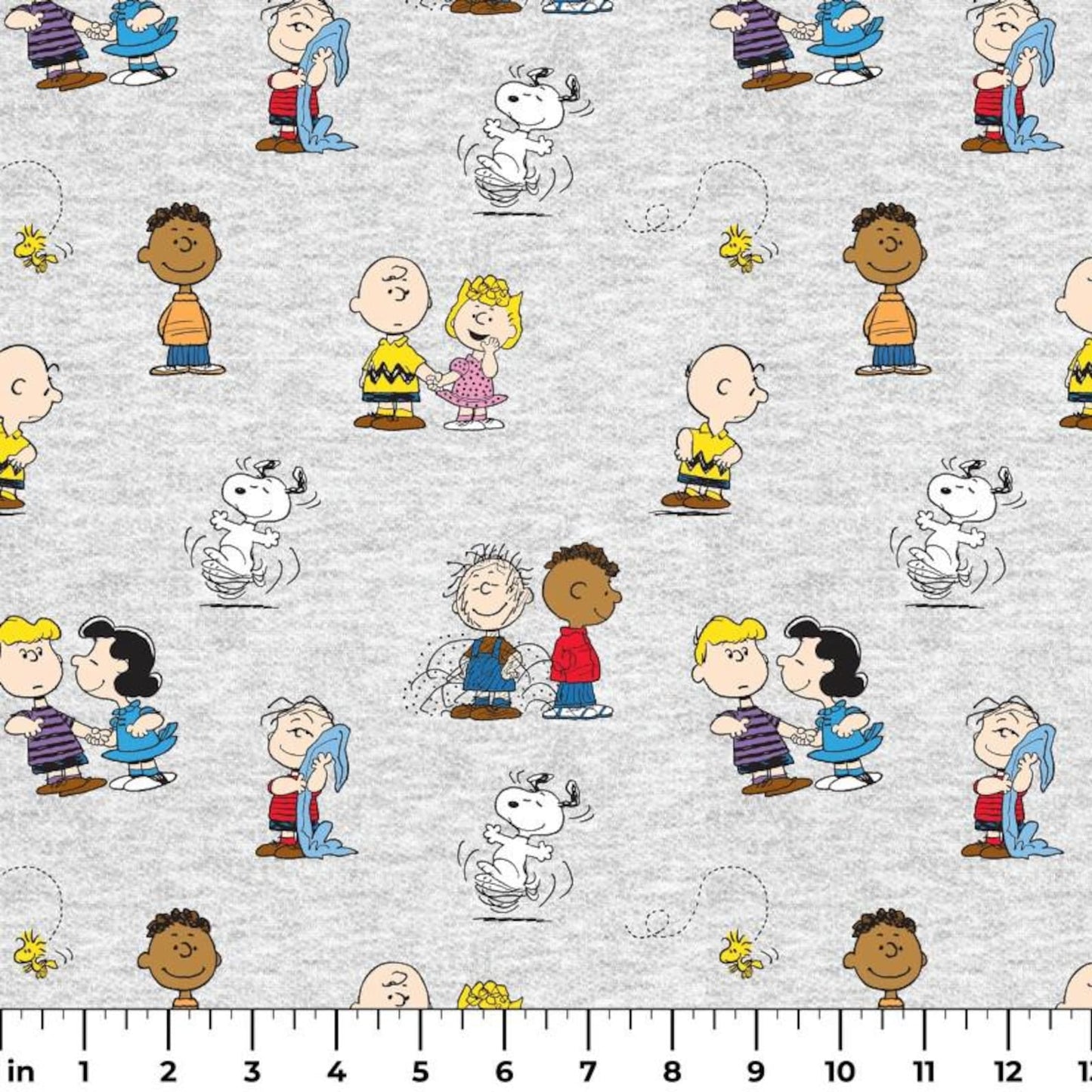 Tela de Algodón Snoopy y Buenos Amigos