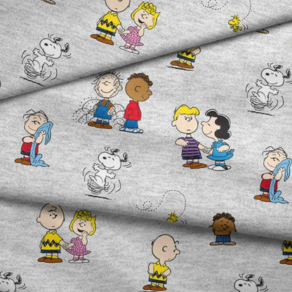 Tela de Algodón Snoopy y Buenos Amigos