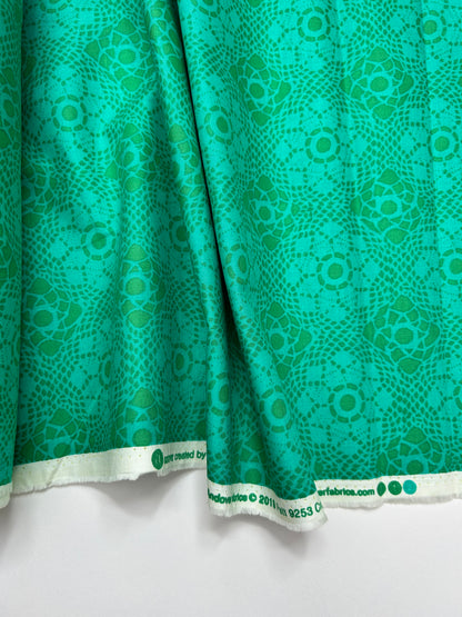 Tela de Algodón Estampado tipo Crochet Verde