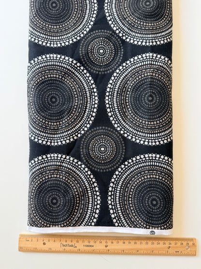 Loneta de Algodón Mandalas Negra