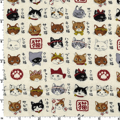 PREVENTA: Tela de Algodón Gatos Japoneses