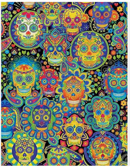Tela de Algodón Calaveras de Azúcar