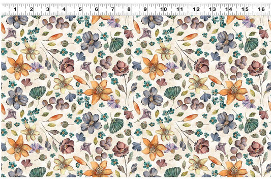 Tela de Algodón Night Whispers Digital Floral Multicolor