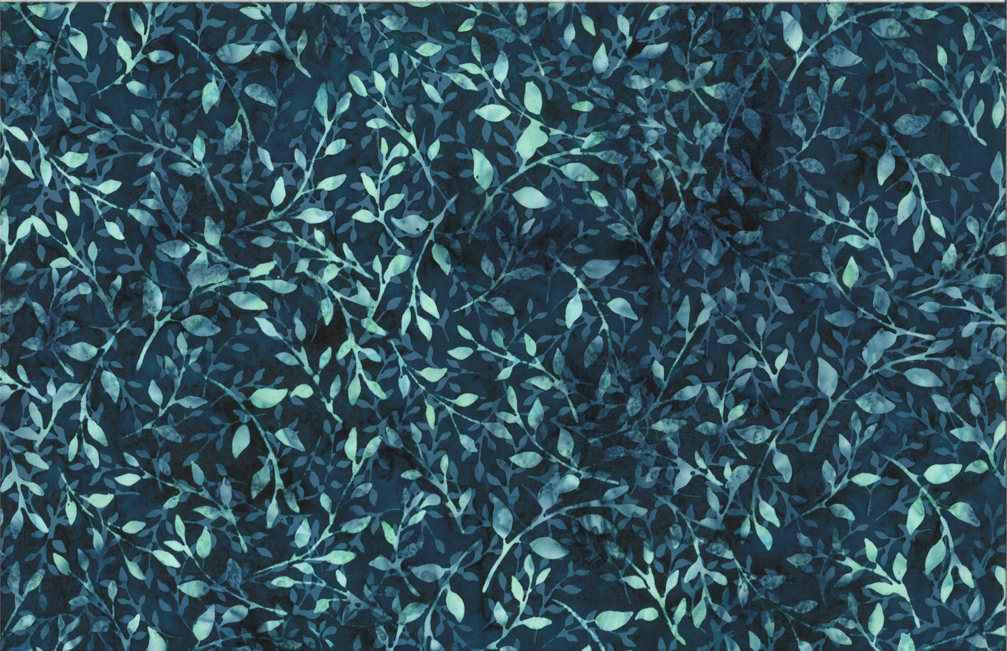 Tela de Algodón Batik Hojas - Verde Azulado