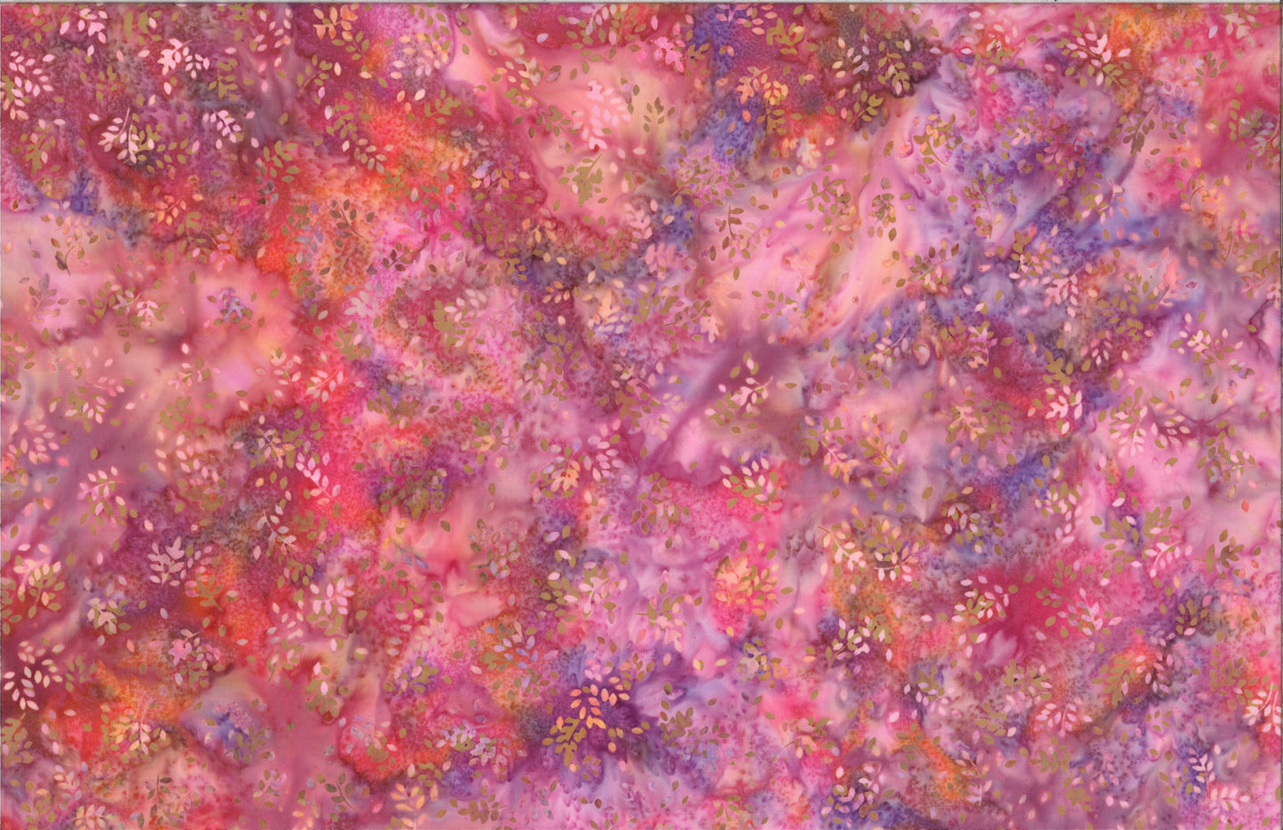 Tela de Algodón Batik Hojas Pequeñas - Camarón