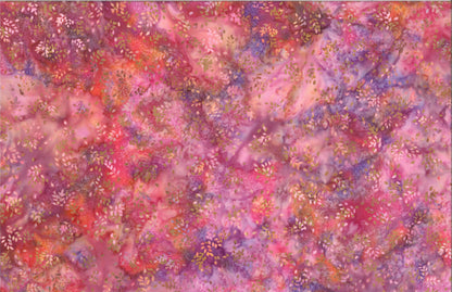 Tela de Algodón Batik Hojas Pequeñas - Camarón