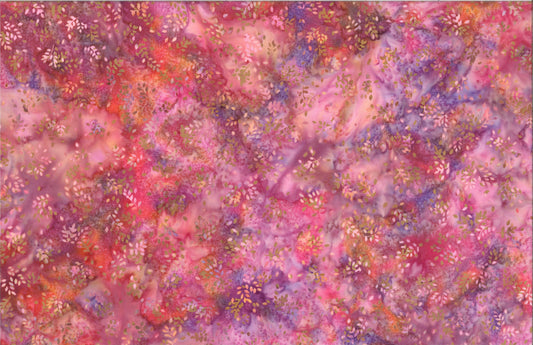 Tela de Algodón Batik Hojas Pequeñas - Camarón