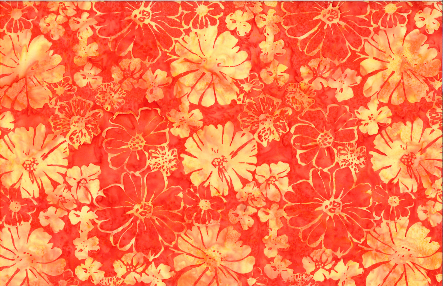Tela de Algodón Batik Floral Llamativo - Sorbete