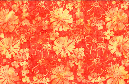 Tela de Algodón Batik Floral Llamativo - Sorbete