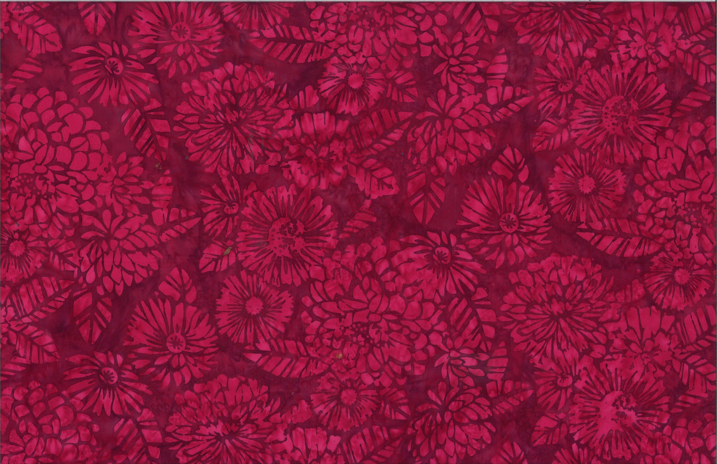 Tela de Algodón Batik Estampado Tipo Xilografía - Terciopelo Rojo