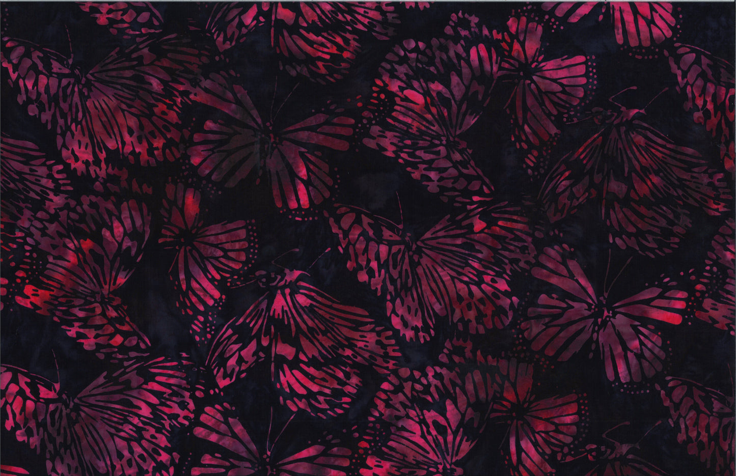 Tela de Algodón Batik Mariposas Grandes - Fucsia Profundo