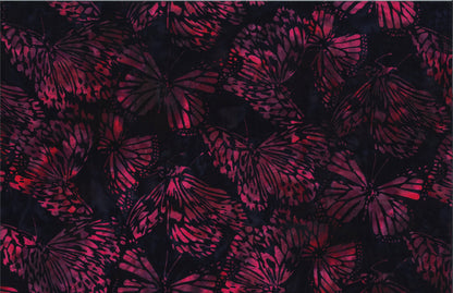 Tela de Algodón Batik Mariposas Grandes - Fucsia Profundo