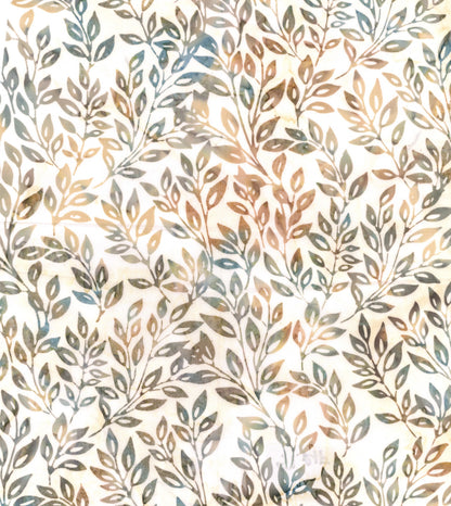 Tela de Algodón Batik Hojas en Enredadera - Orilla del Mar