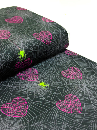 Tela Algodón Phantasm Telaraña Negro