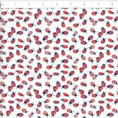 Tela de Algodón Mariquitas en Blanco