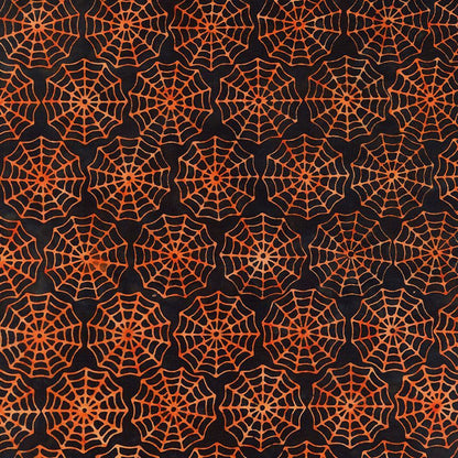 Tela de Algodón Batik Telarañas Naranja